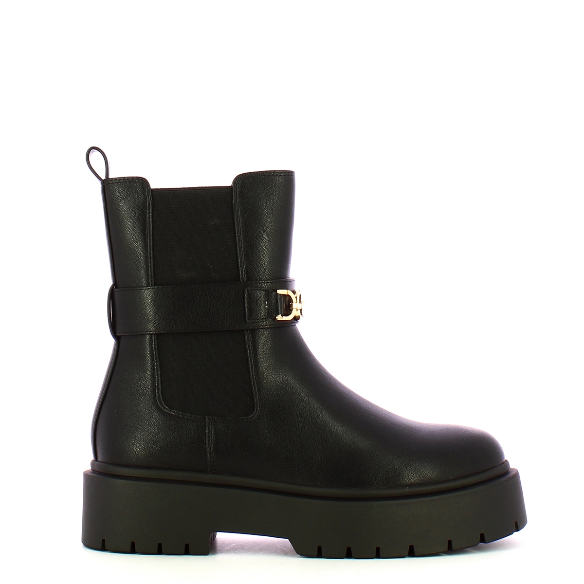 Stivaletto Chelsea con catena Oval T Nero