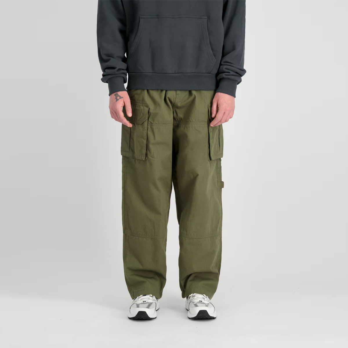 ALIN Pantaloni Ripstop Patchwork Dark Olive - 2 ALIN Pantaloni Ripstop Patchwork Dark Olive - 2