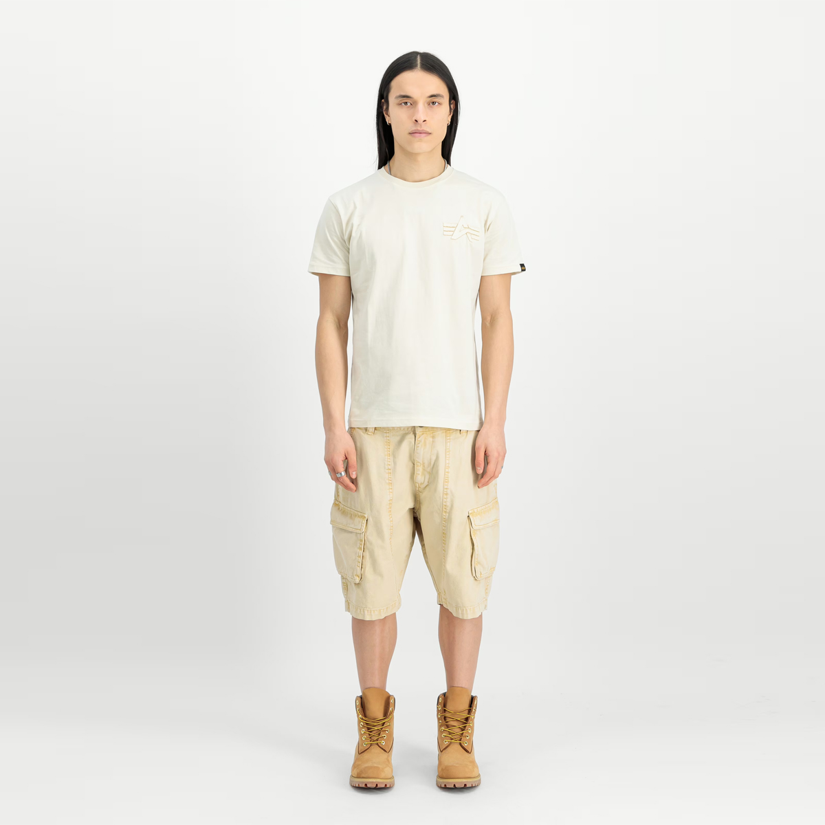 Alpha Industries Pantaloncini Canvas Acid Vintage White - 2 Alpha Industries Pantaloncini Canvas Acid Vintage White - 2