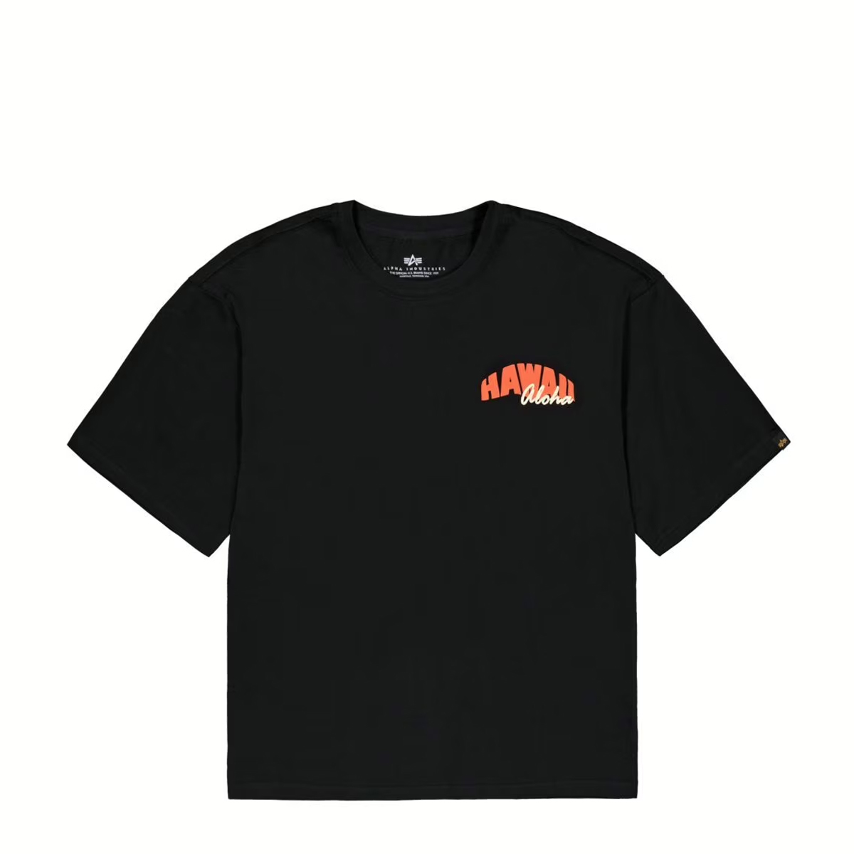Alpha Industries T-Shirt Hawaii Aloha Back Print Black - 1 Alpha Industries T-Shirt Hawaii Aloha Back Print Black - 1