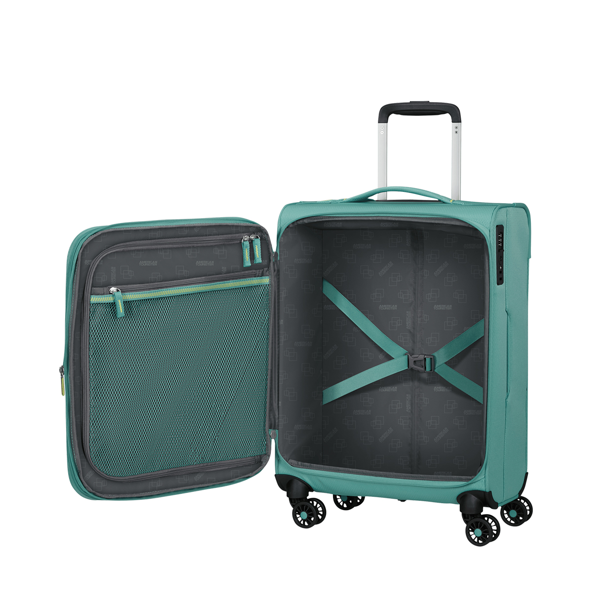 American Tourister Bagaglio a mano Trolley Cabina Aerospin Spinner Exp. 55 cm Dusty Turquoise - 3 American Tourister Bagaglio a mano Trolley Cabina Aerospin Spinner Exp. 55 cm Dusty Turquoise - 3