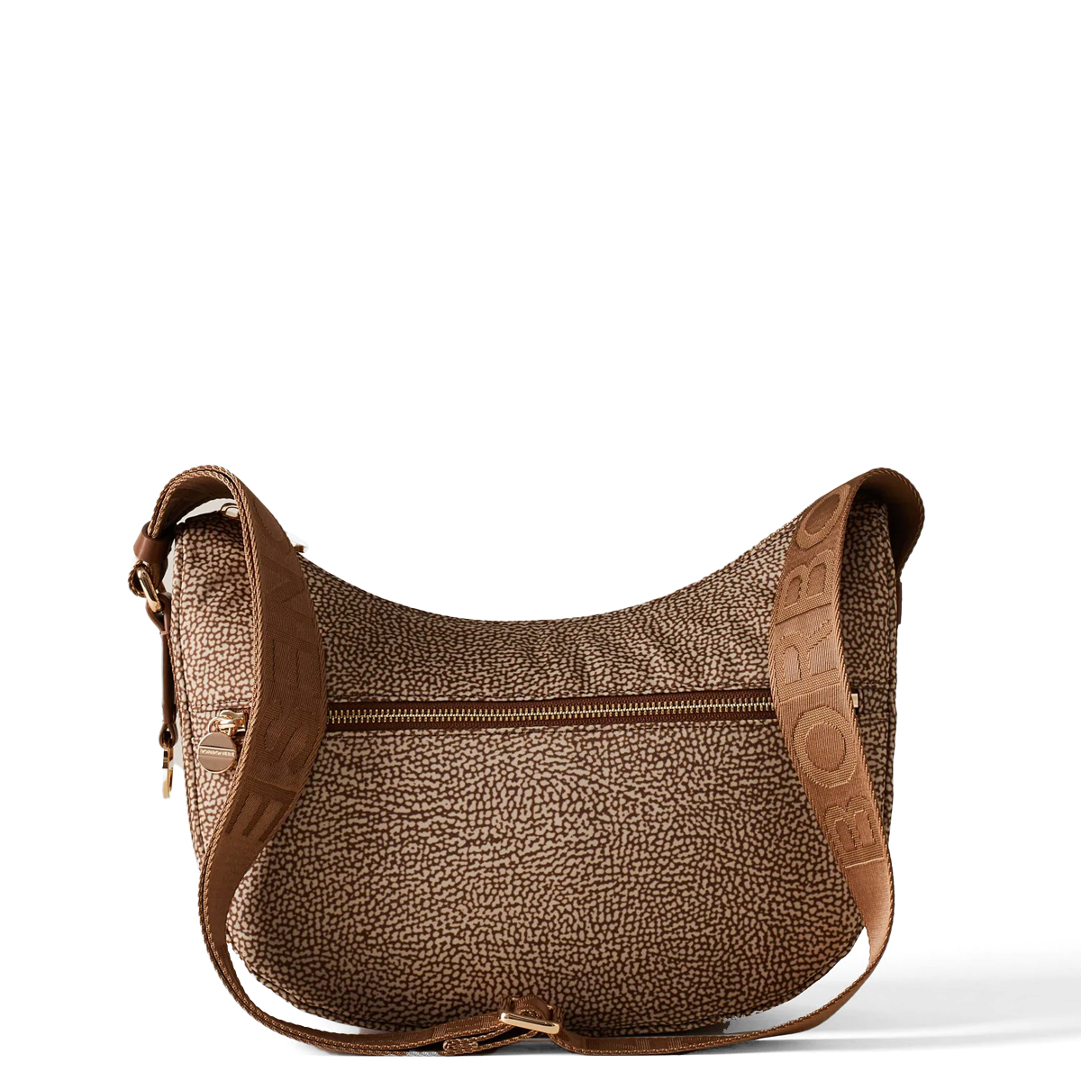 Borbonese Borsa Luna Bag Small con taschino in Nylon Riciclato Beige Marrone - 1 Borbonese Borsa Luna Bag Small con taschino in Nylon Riciclato Beige Marrone - 1