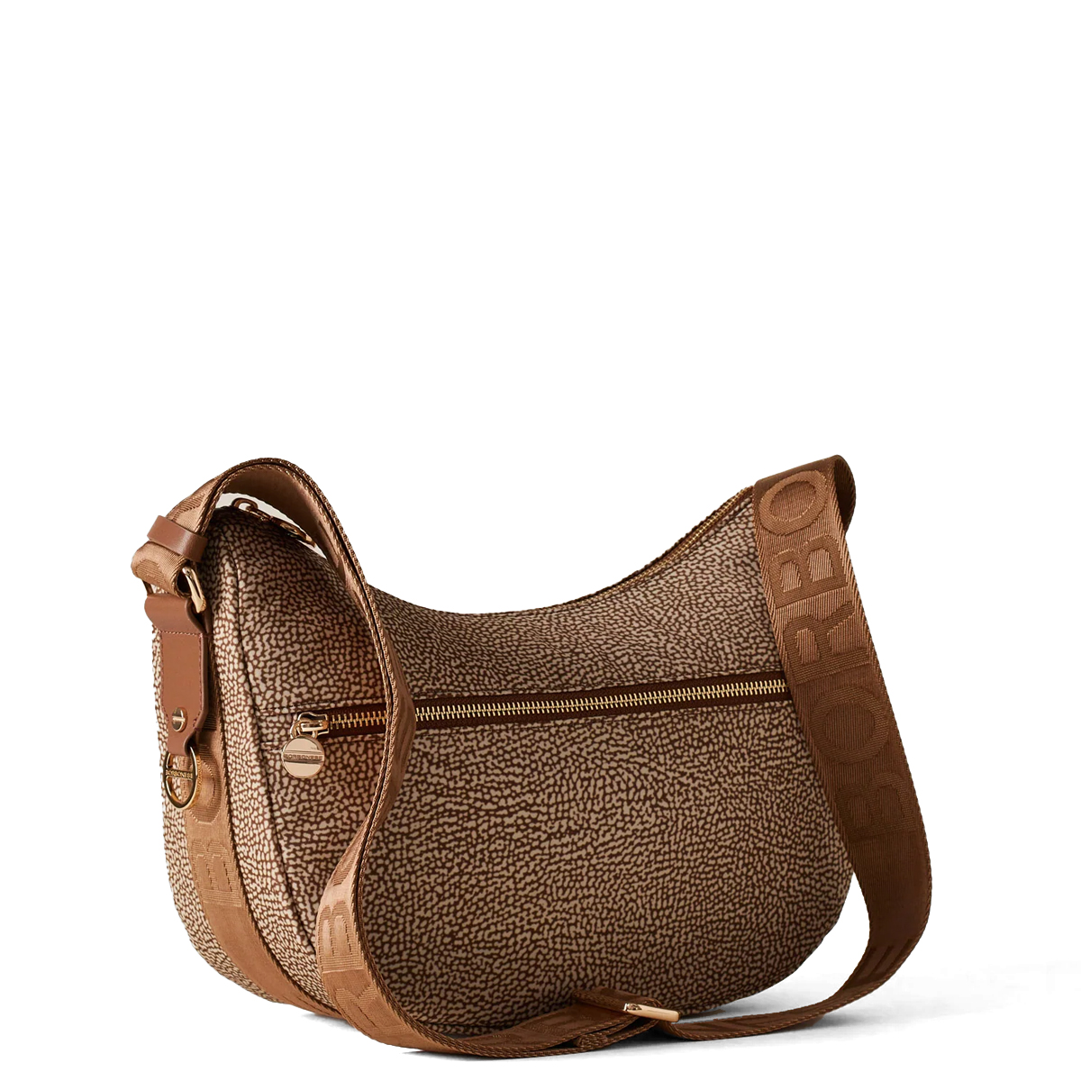 Borbonese Borsa Luna Bag Small con taschino in Nylon Riciclato Beige Marrone - 2 Borbonese Borsa Luna Bag Small con taschino in Nylon Riciclato Beige Marrone - 2