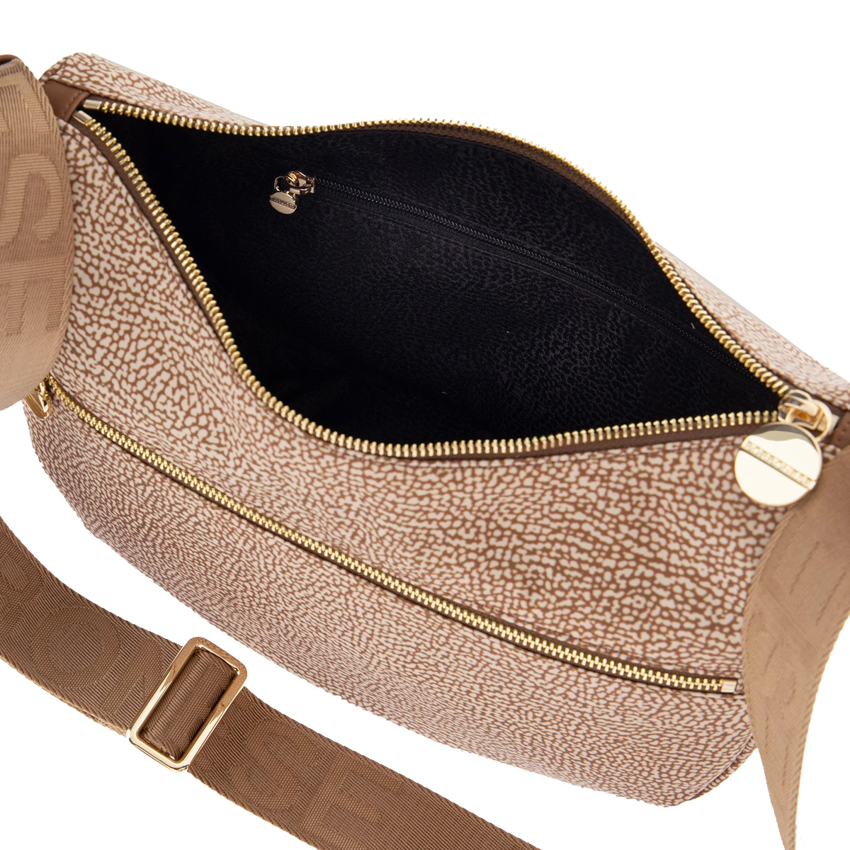 Borbonese Borsa Luna Bag Small con taschino in Nylon Riciclato Beige Marrone - 4 Borbonese Borsa Luna Bag Small con taschino in Nylon Riciclato Beige Marrone - 4