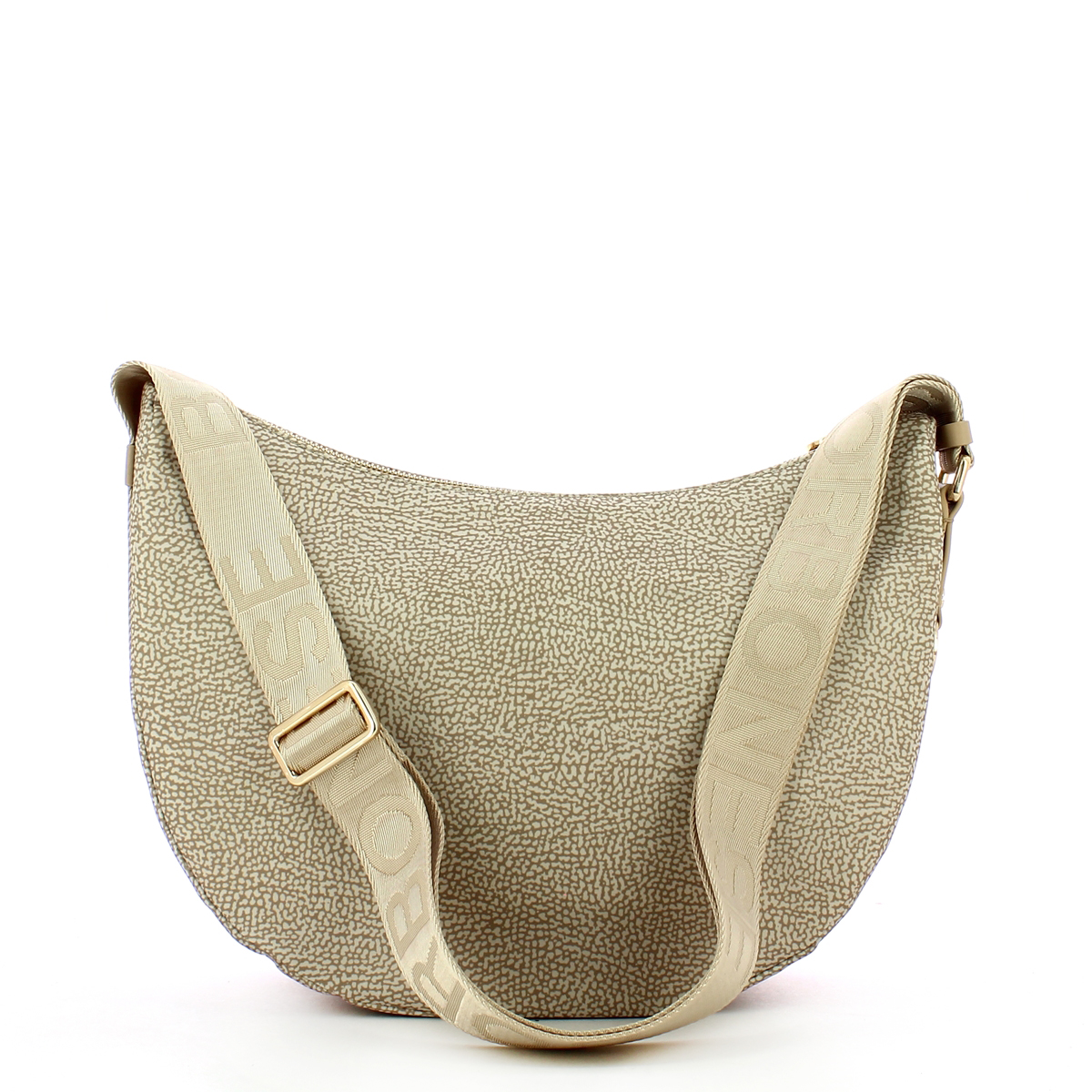 Borbonese Borsa Luna Bag Middle con taschino in Nylon Riciclato Sabbia - 3 Borbonese Borsa Luna Bag Middle con taschino in Nylon Riciclato Sabbia - 3