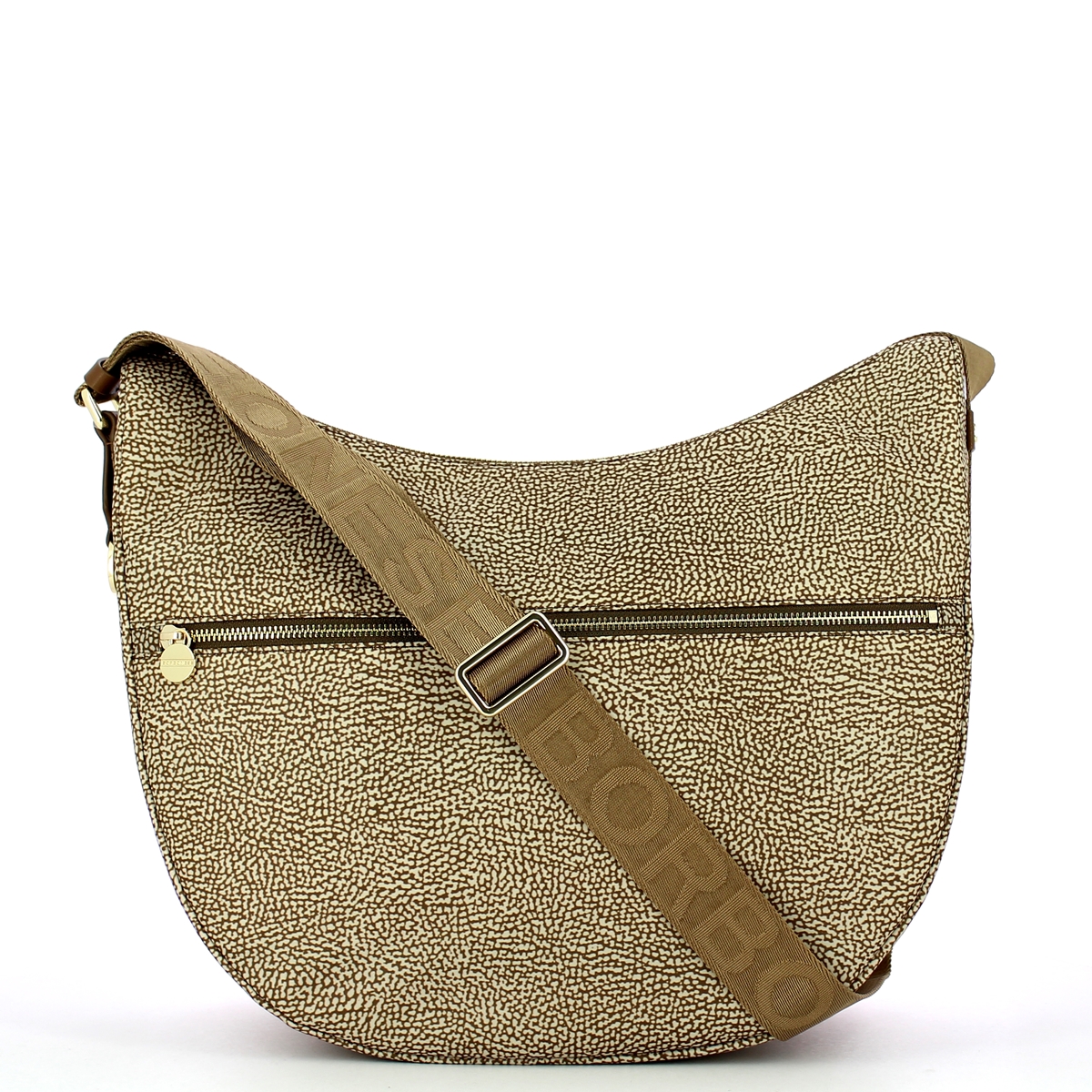 Borbonese Borsa Luna Bag Medium con taschino in Nylon Riciclato Beige Marrone - 1 Borbonese Borsa Luna Bag Medium con taschino in Nylon Riciclato Beige Marrone - 1