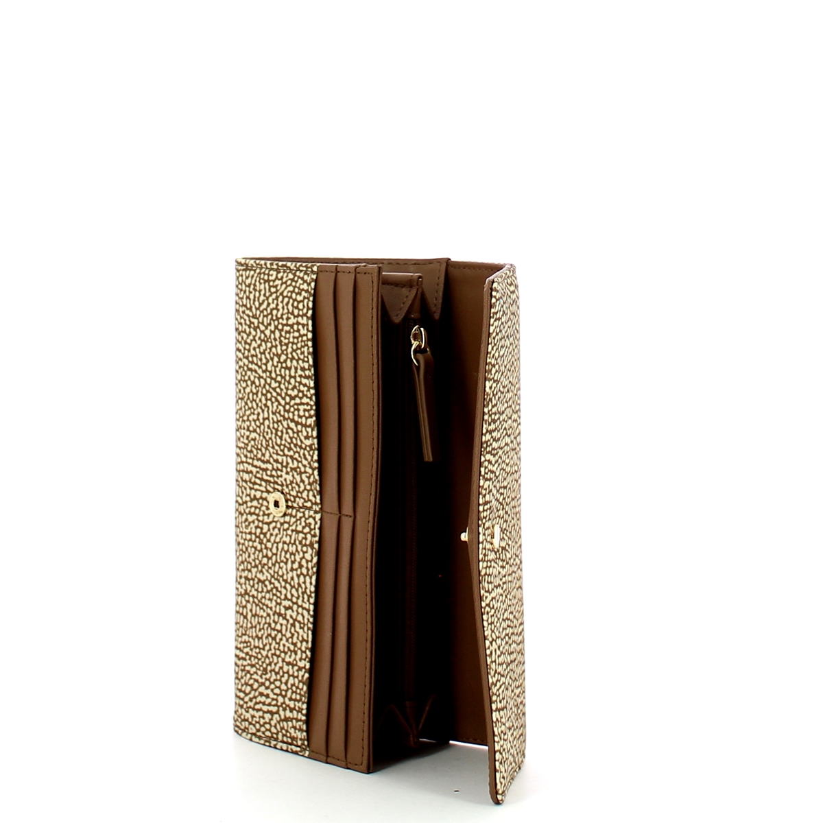 Borbonese Portafoglio Large RFID in Nylon Riciclato Beige Marrone - 3 Borbonese Portafoglio Large RFID in Nylon Riciclato Beige Marrone - 3