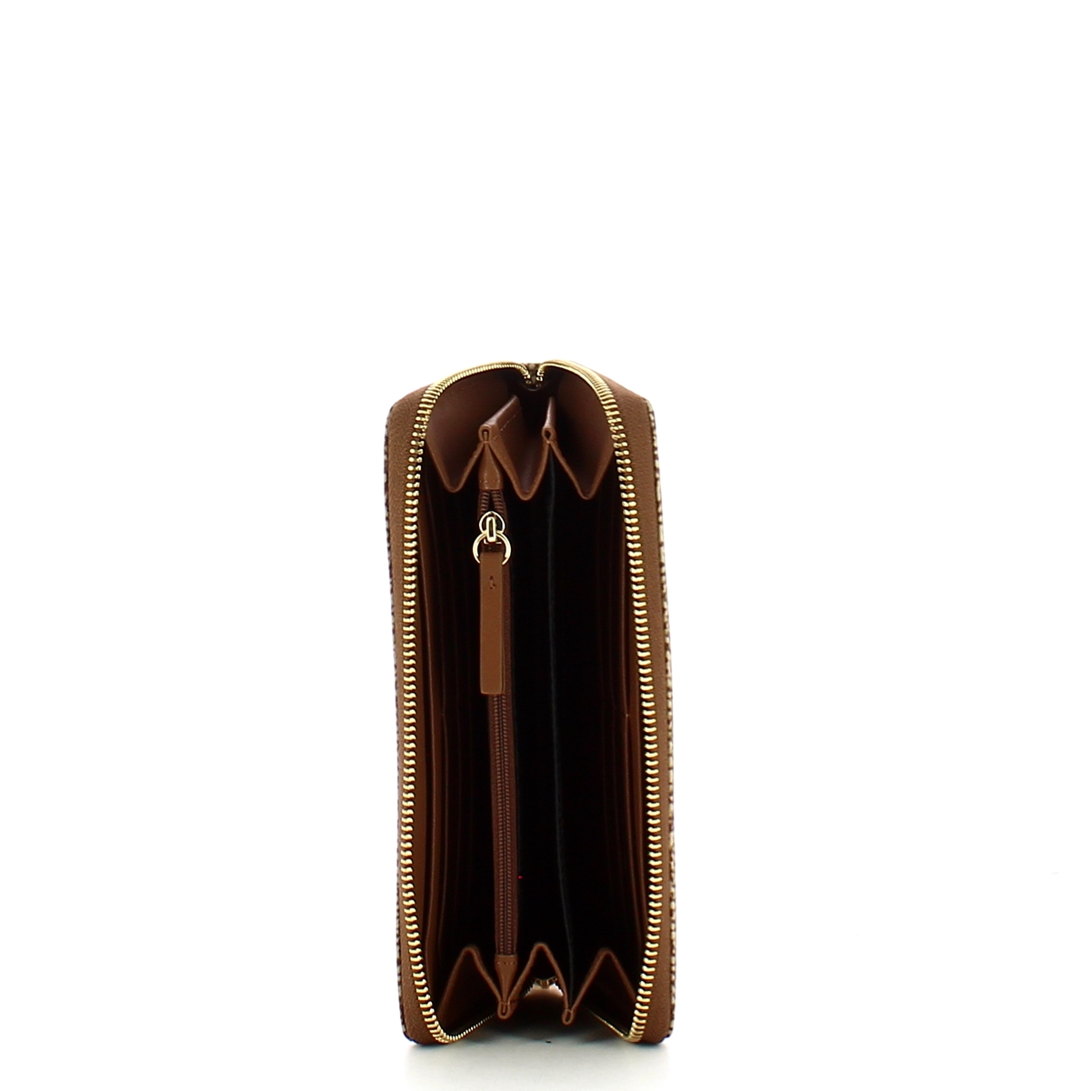 Borbonese Portafoglio Large RFID Zip Around in Nylon Riciclato Beige Marrone - 3 Borbonese Portafoglio Large RFID Zip Around in Nylon Riciclato Beige Marrone - 3