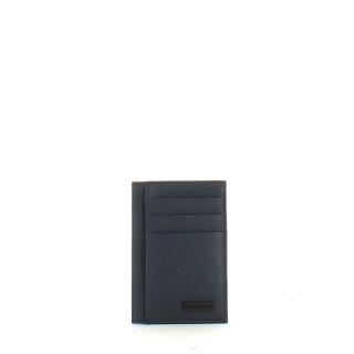 Borbonese Porta Carte di credito Verticale in pelle Blu - 1 Borbonese Porta Carte di credito Verticale in pelle Blu - 1