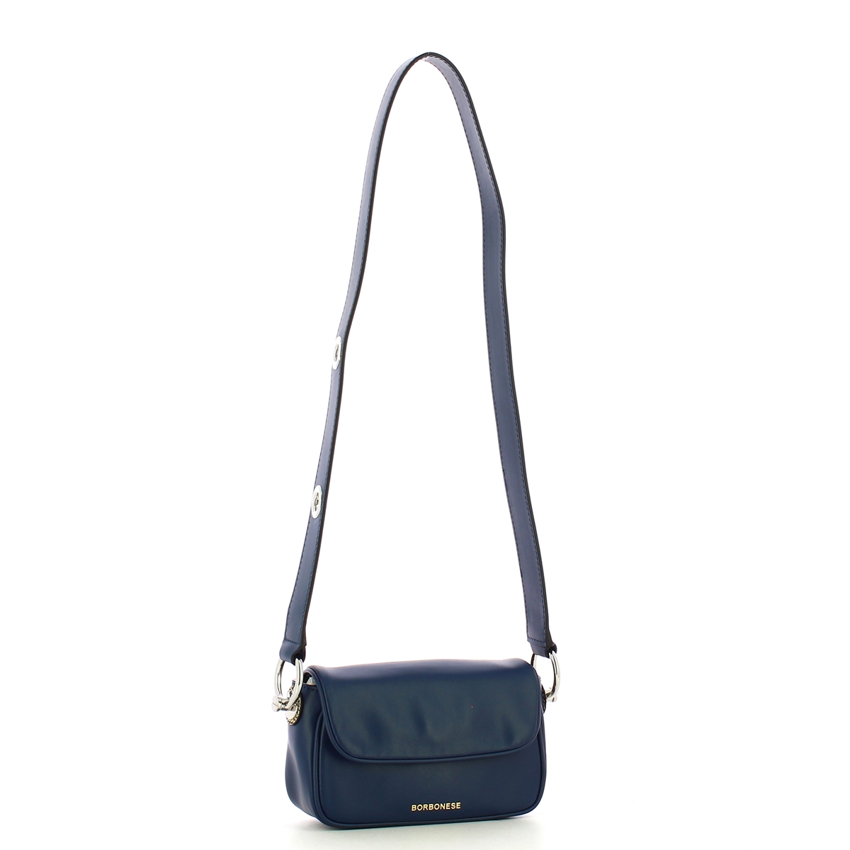 Borbonese Mini Borsa a tracolla in pelle Blu OP Naturale - 4 Borbonese Mini Borsa a tracolla in pelle Blu OP Naturale - 4