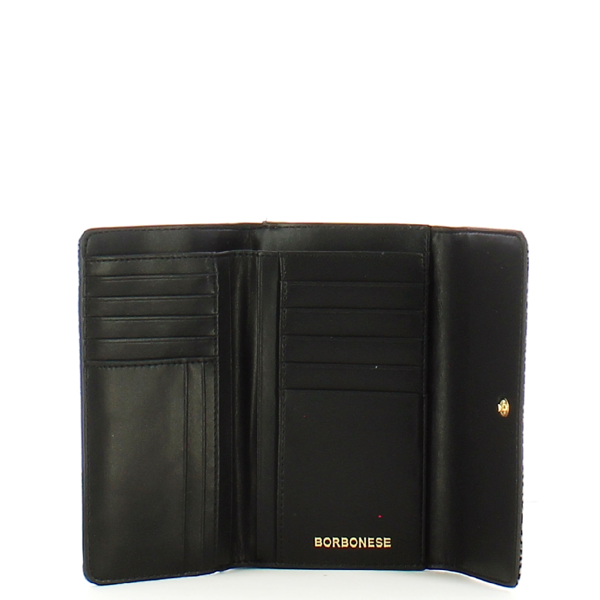 Borbonese Portafoglio Medium RFID in Nylon Riciclato OP Naturale Nero - 3 Borbonese Portafoglio Medium RFID in Nylon Riciclato OP Naturale Nero - 3