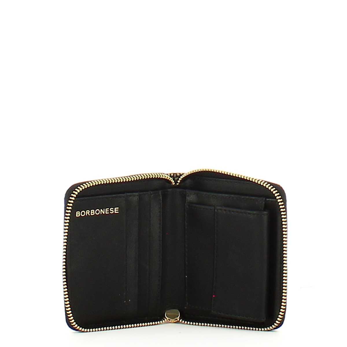 Borbonese Portafoglio Medium RFID in Nylon Riciclato Zip Around OP Naturale Nero - 3 Borbonese Portafoglio Medium RFID in Nylon Riciclato Zip Around OP Naturale Nero - 3