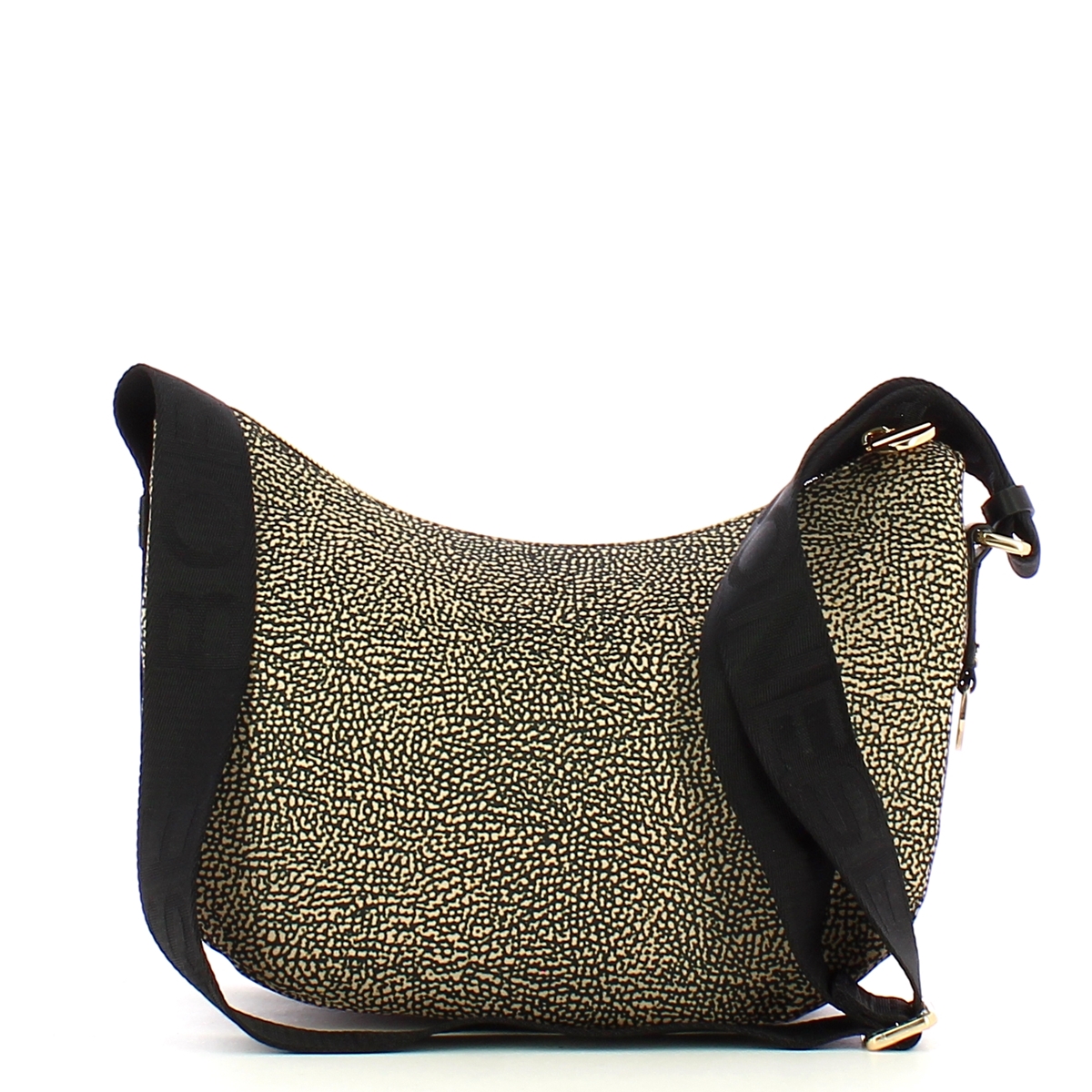 Borbonese Borsa Luna Bag Small con taschino in Nylon Riciclato OP Naturale Nero - 3 Borbonese Borsa Luna Bag Small con taschino in Nylon Riciclato OP Naturale Nero - 3