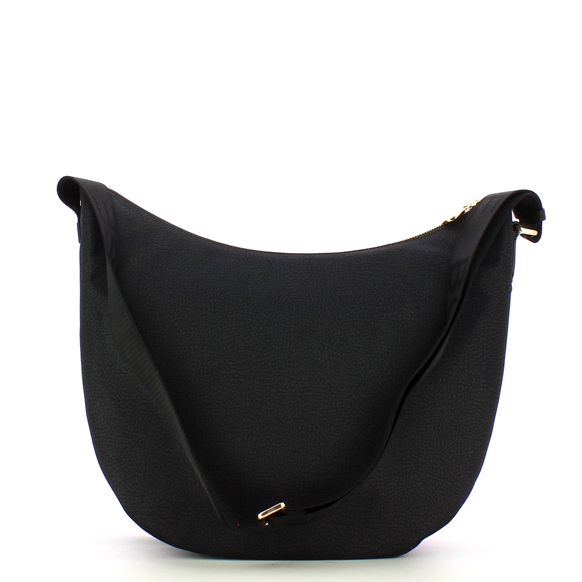 Borbonese Borsa Luna Bag Medium con taschino in Nylon Riciclato Dark Black - 3 Borbonese Borsa Luna Bag Medium con taschino in Nylon Riciclato Dark Black - 3