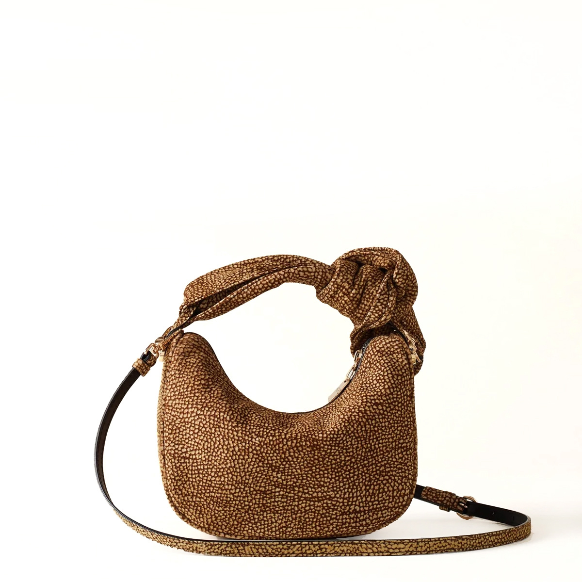 Borbonese Borsa Luna Bag Petite in Suede OP Naturale - 3 Borbonese Borsa Luna Bag Petite in Suede OP Naturale - 3