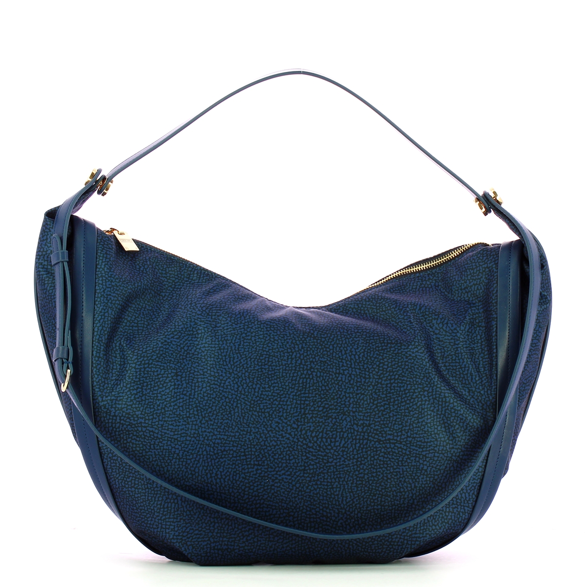 Borbonese Hobo Bag New Orbit Large Blu - 1 Borbonese Hobo Bag New Orbit Large Blu - 1