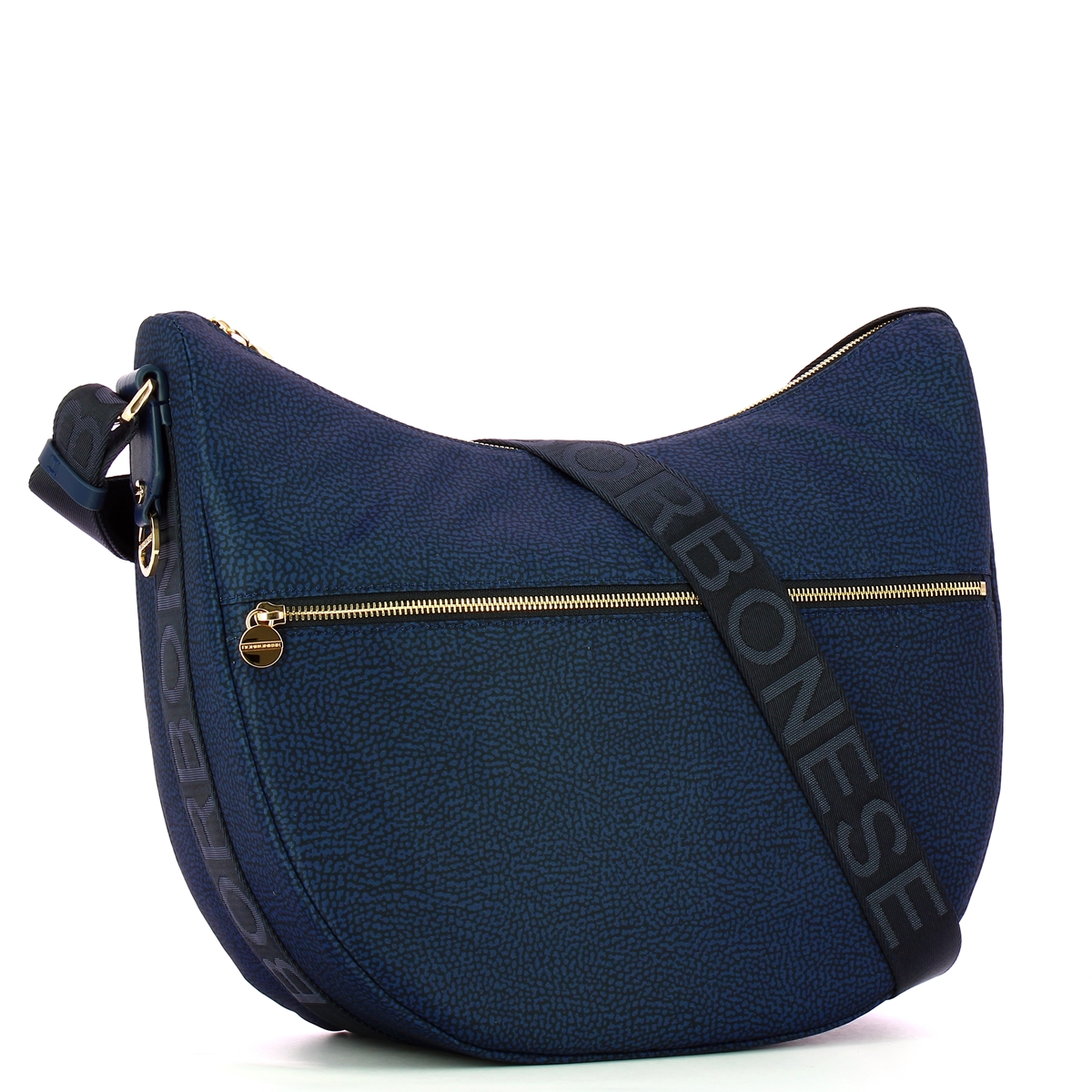 Borbonese Borsa Luna Bag Medium con taschino in Nylon Riciclato Blu - 2 Borbonese Borsa Luna Bag Medium con taschino in Nylon Riciclato Blu - 2