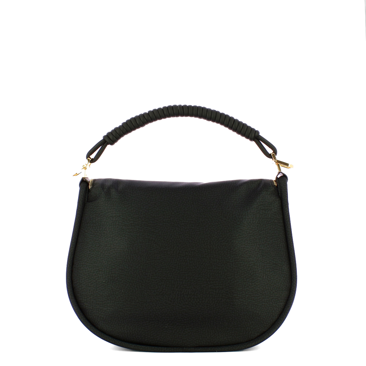 Borbonese Hobo Bag Horseback Medium Dark Black - 3 Borbonese Hobo Bag Horseback Medium Dark Black - 3