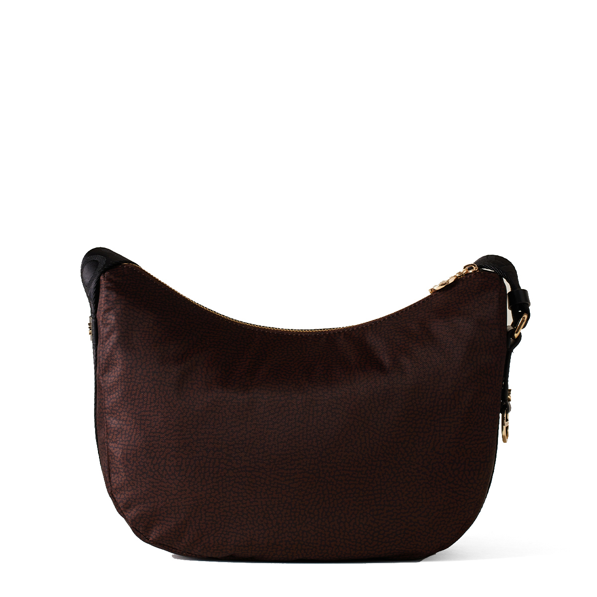 Borbonese Borsa Luna Bag Small con taschino in Nylon Riciclato Testa Moro Nero - 3 Borbonese Borsa Luna Bag Small con taschino in Nylon Riciclato Testa Moro Nero - 3