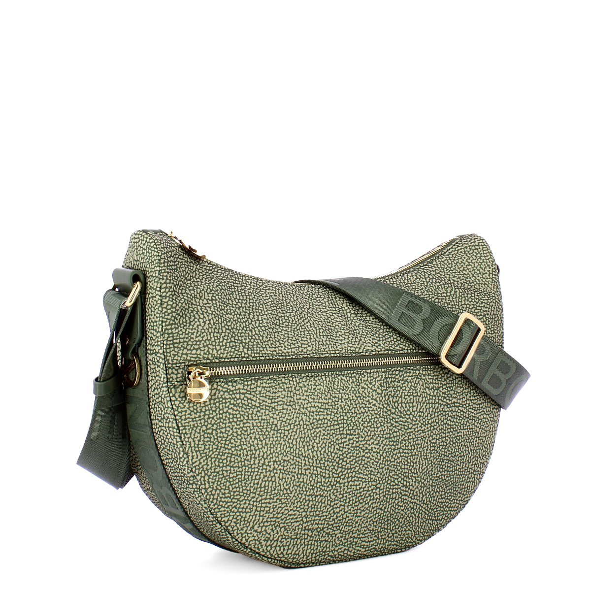 Borbonese Borsa Luna Bag Middle con taschino in Nylon Riciclato Clay Gray - 2 Borbonese Borsa Luna Bag Middle con taschino in Nylon Riciclato Clay Gray - 2