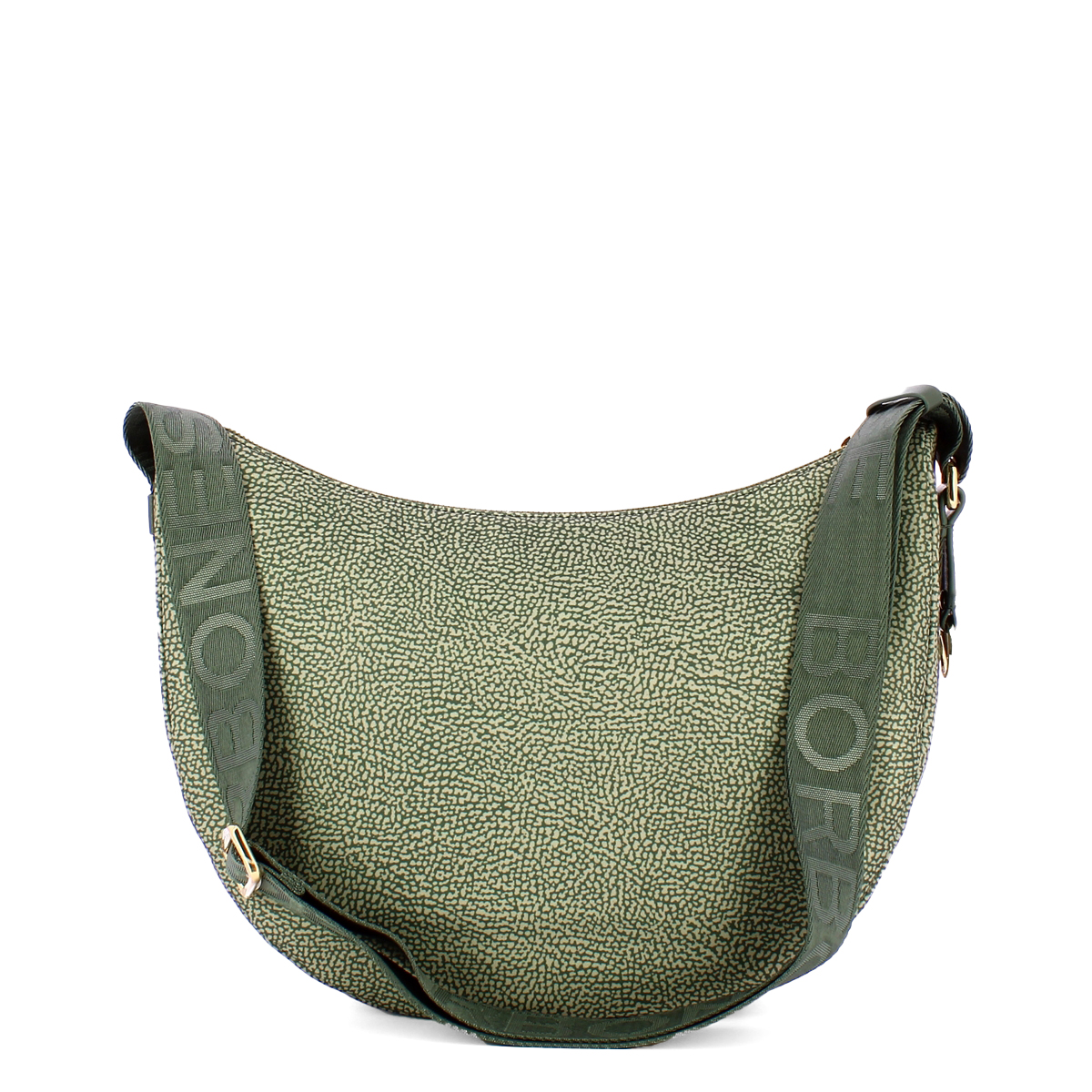Borbonese Borsa Luna Bag Middle con taschino in Nylon Riciclato Clay Gray - 3 Borbonese Borsa Luna Bag Middle con taschino in Nylon Riciclato Clay Gray - 3