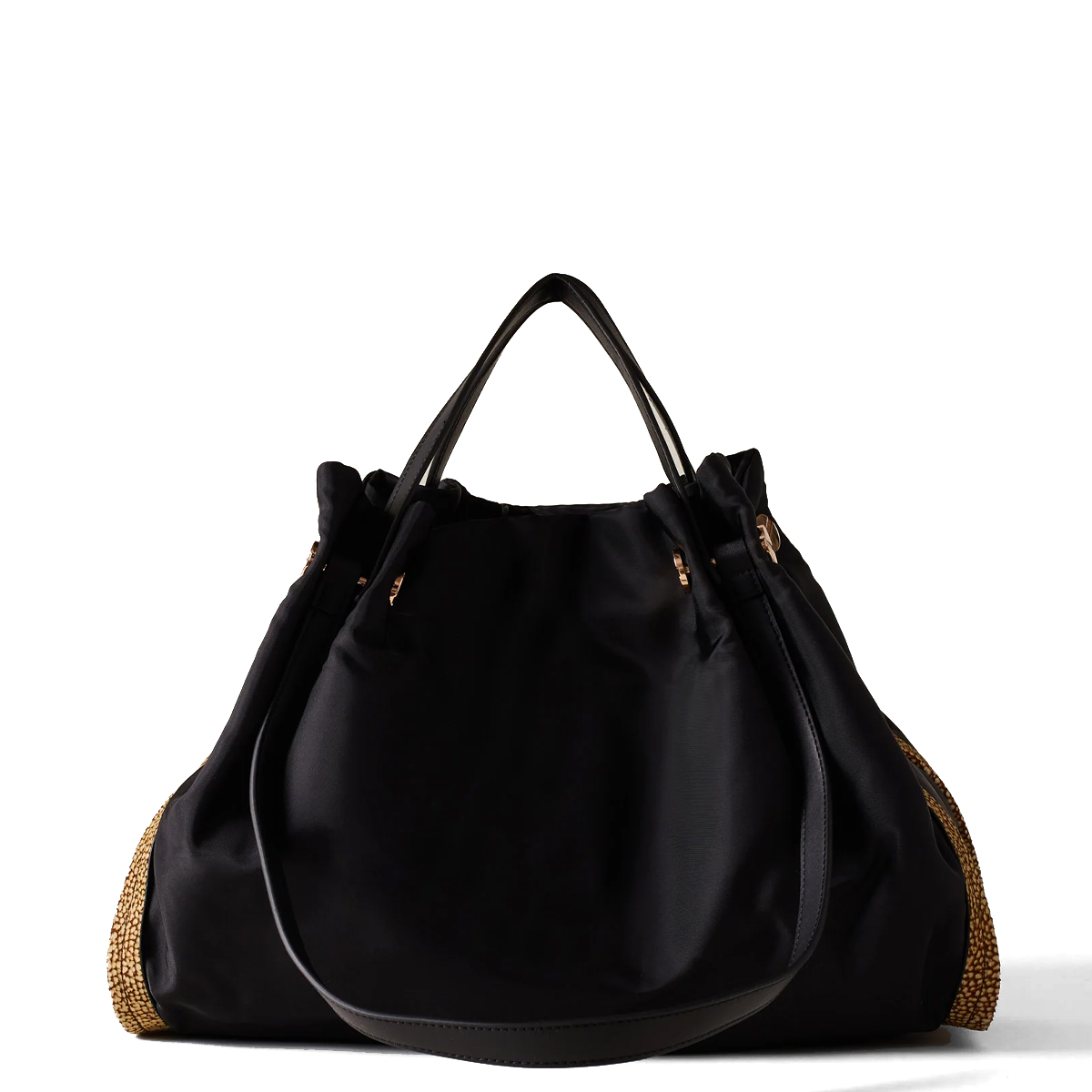 Borbonese New Orbit Large OP Naturale Nero Shopper - 1 Borbonese New Orbit Large OP Naturale Nero Shopper - 1