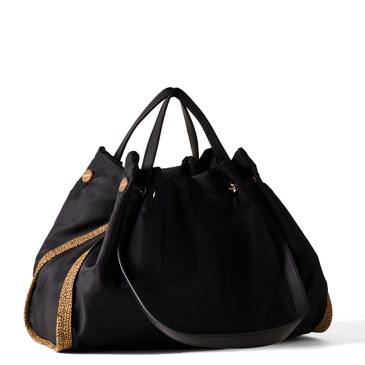 Borbonese New Orbit Large OP Naturale Nero Shopper - 2 Borbonese New Orbit Large OP Naturale Nero Shopper - 2