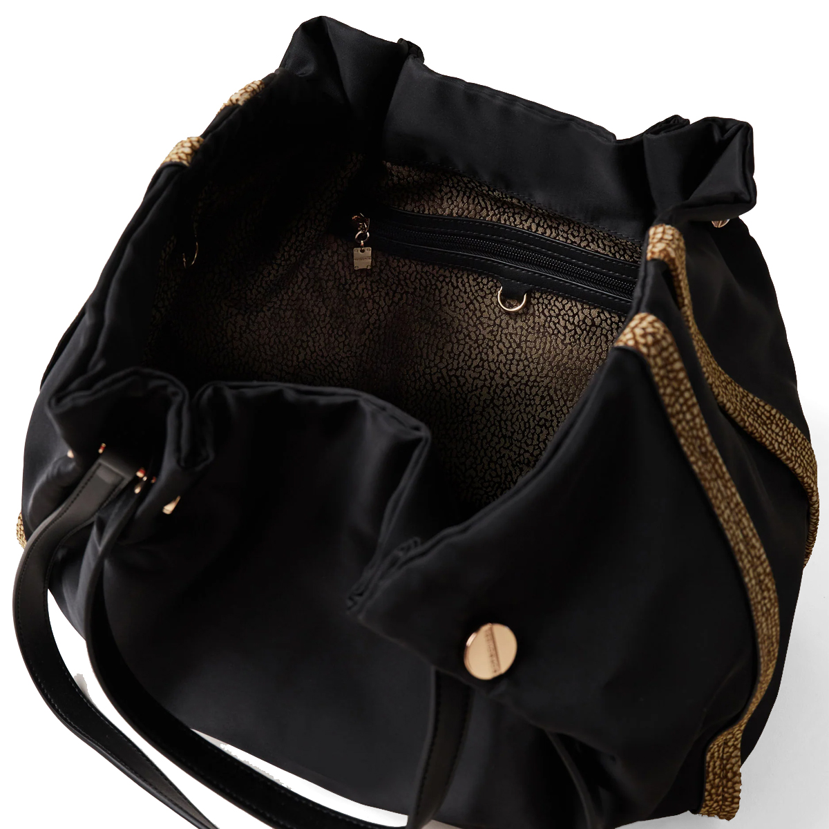 Borbonese New Orbit Large OP Naturale Nero Shopper - 5 Borbonese New Orbit Large OP Naturale Nero Shopper - 5