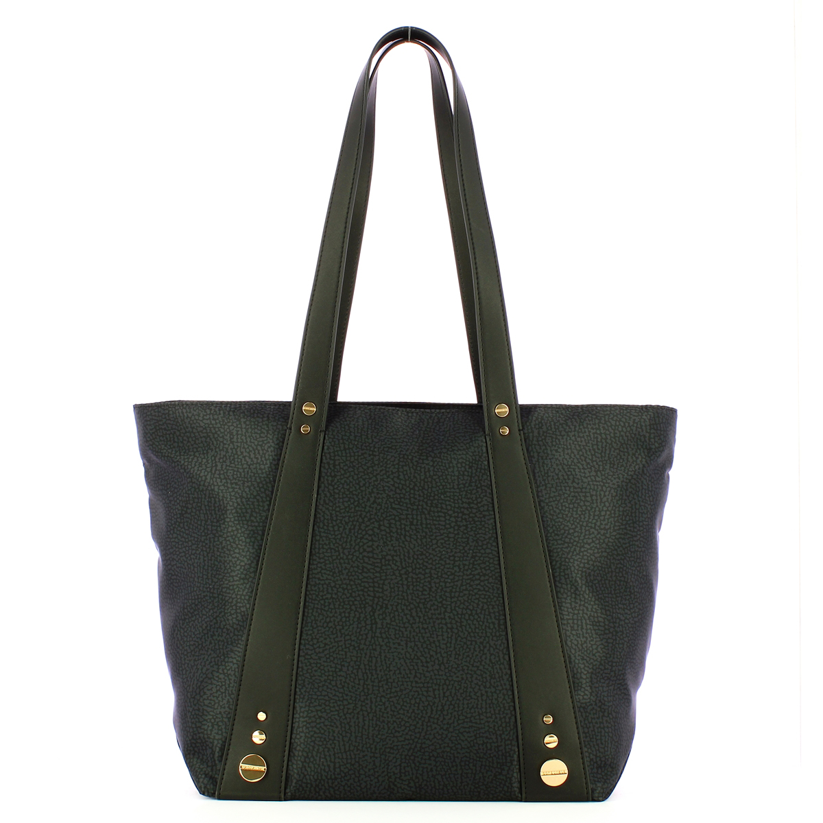 Borbonese Shopping Bag Medium Road Dark Black - 1 Borbonese Shopping Bag Medium Road Dark Black - 1