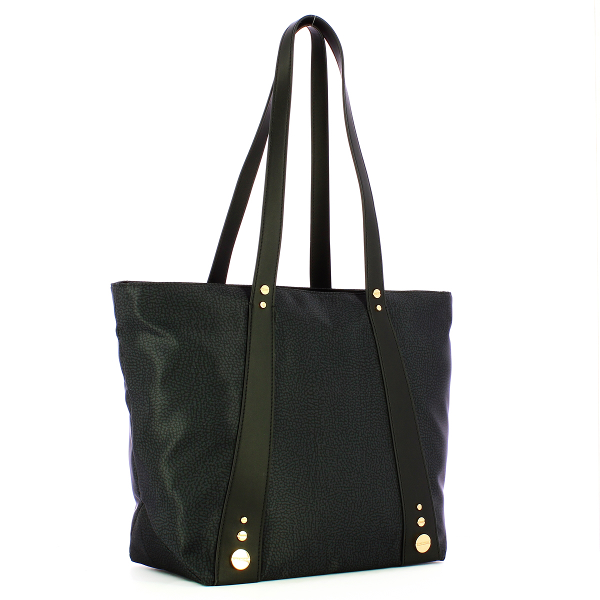 Borbonese Shopping Bag Medium Road Dark Black - 2 Borbonese Shopping Bag Medium Road Dark Black - 2