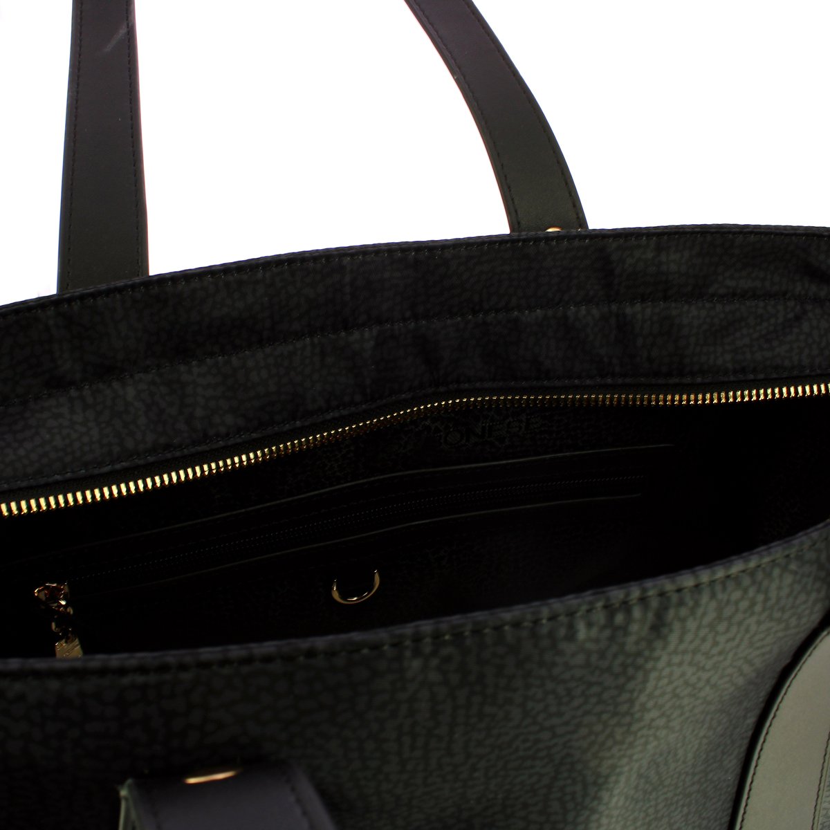 Borbonese Shopping Bag Medium Road Dark Black - 4 Borbonese Shopping Bag Medium Road Dark Black - 4