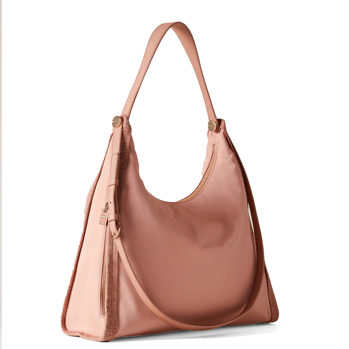 Borbonese Hobo Bag New Orbit Medium Blush - 2 Borbonese Hobo Bag New Orbit Medium Blush - 2