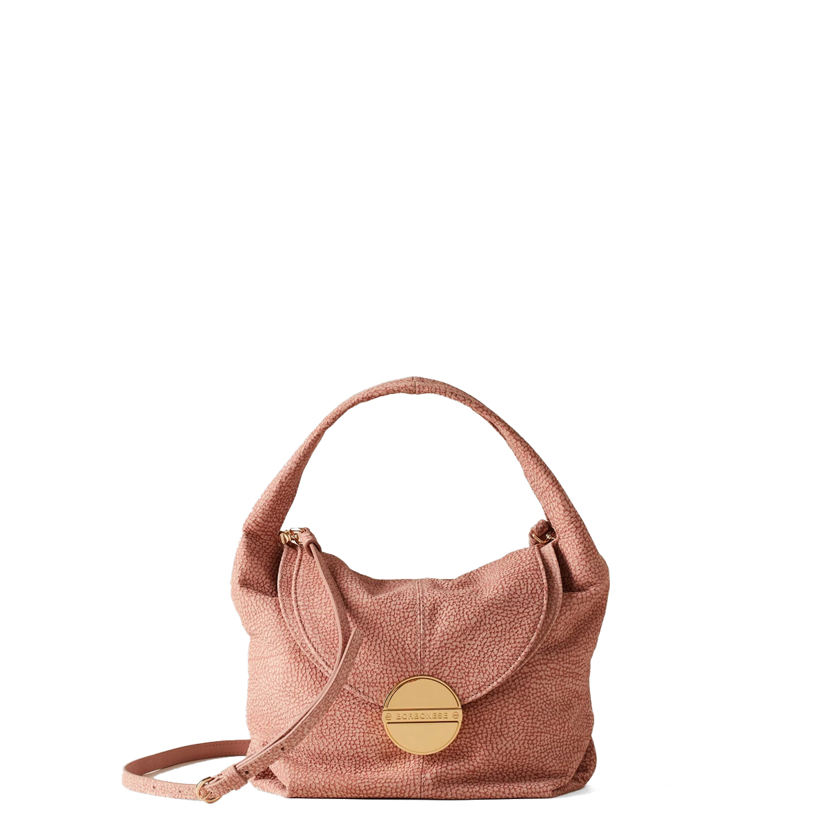 Borbonese Borsa a mano Tweet Small in camoscio Blush - 1 Borbonese Borsa a mano Tweet Small in camoscio Blush - 1