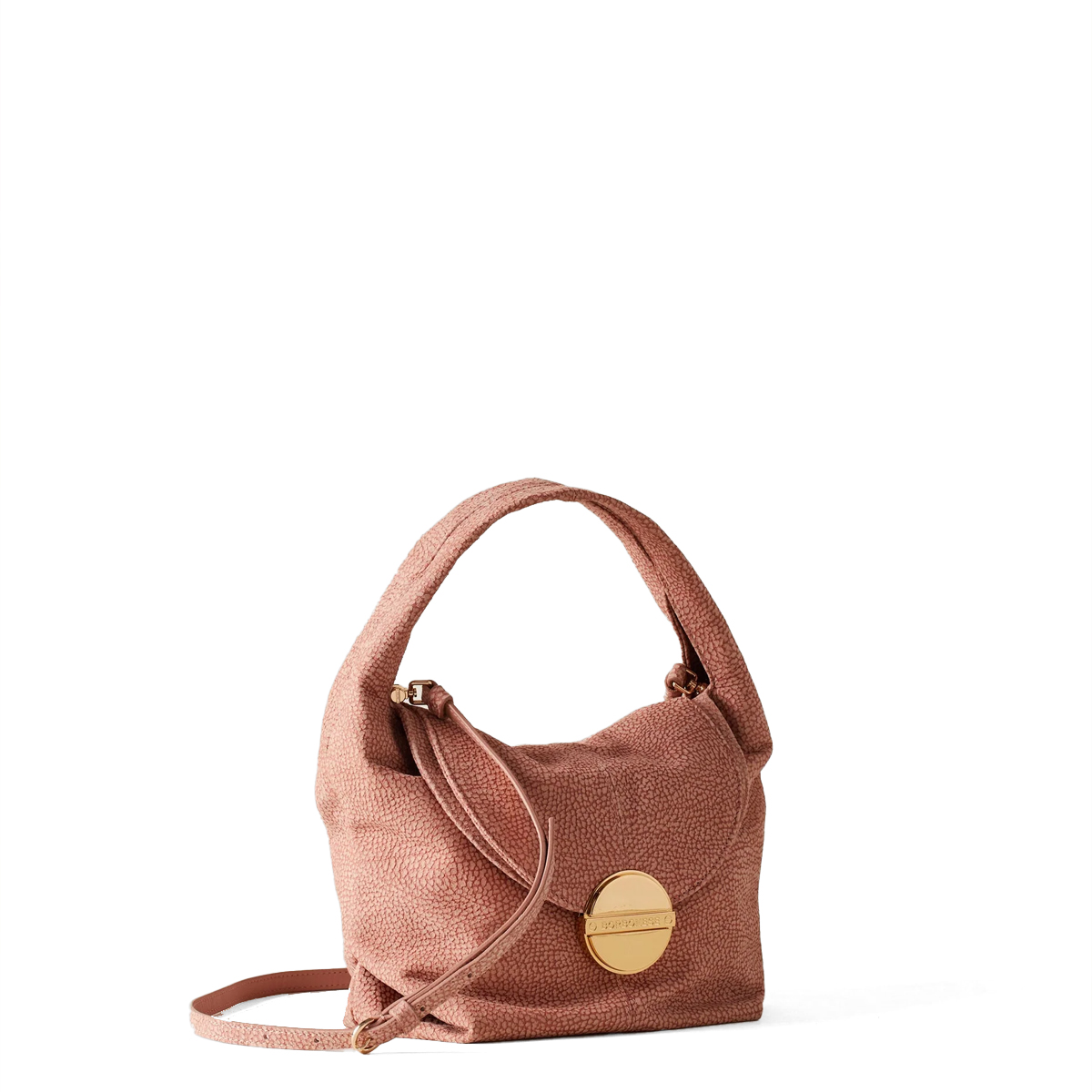 Borbonese Borsa a mano Tweet Small in camoscio Blush - 2 Borbonese Borsa a mano Tweet Small in camoscio Blush - 2