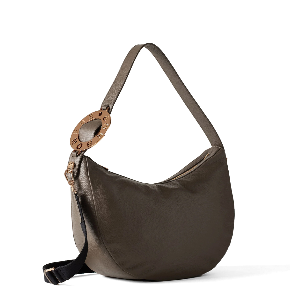 Borbonese Borsa Luna Bag Middle 011 Clay Grey - 2 Borbonese Borsa Luna Bag Middle 011 Clay Grey - 2