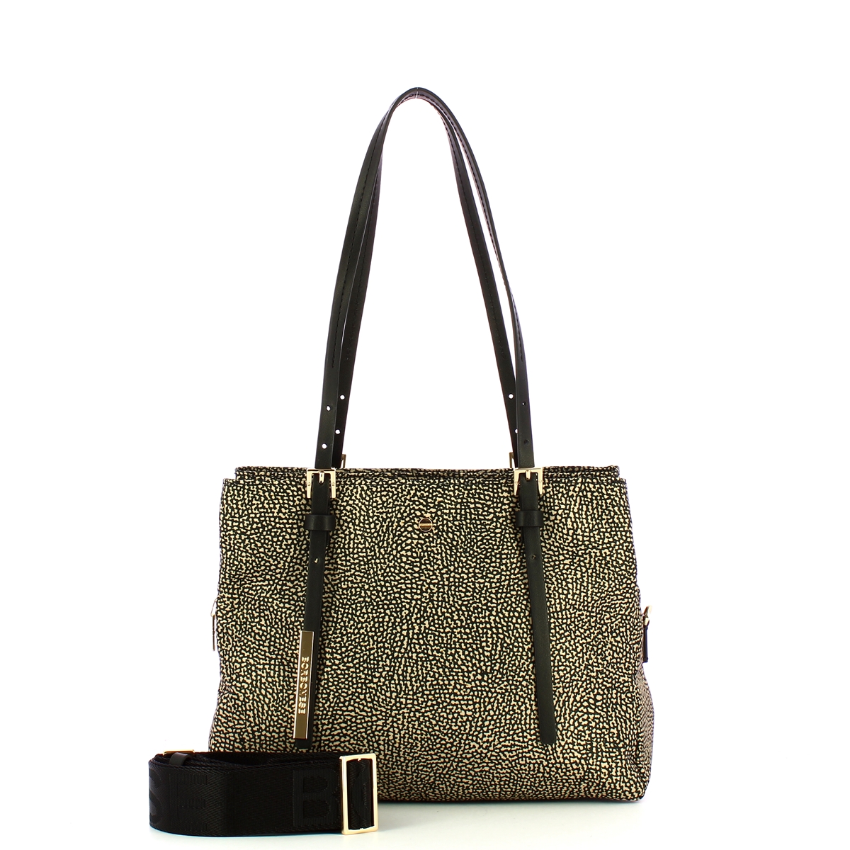 Borbonese Borsa a spalla Medium OP Naturale Nero - 4 Borbonese Borsa a spalla Medium OP Naturale Nero - 4
