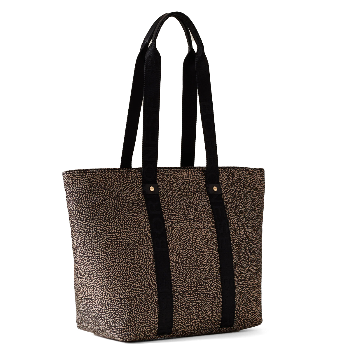 Borbonese Shopper Eco Line Medium OP Naturale Nero - 2 Borbonese Shopper Eco Line Medium OP Naturale Nero - 2