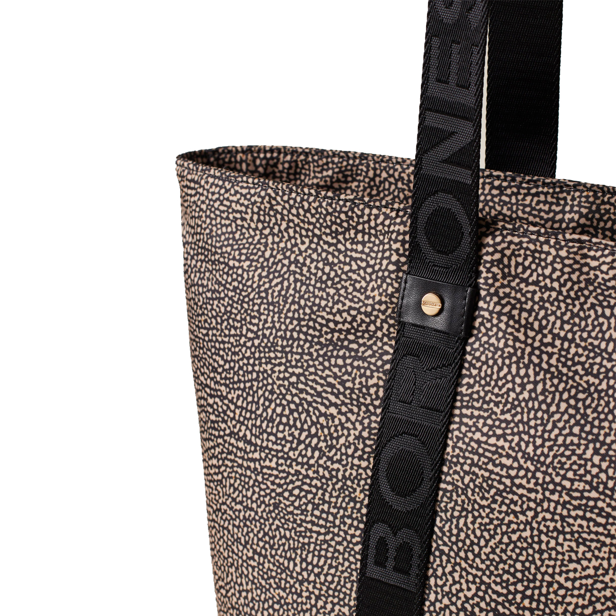 Borbonese Shopper Eco Line Medium OP Naturale Nero - 4 Borbonese Shopper Eco Line Medium OP Naturale Nero - 4