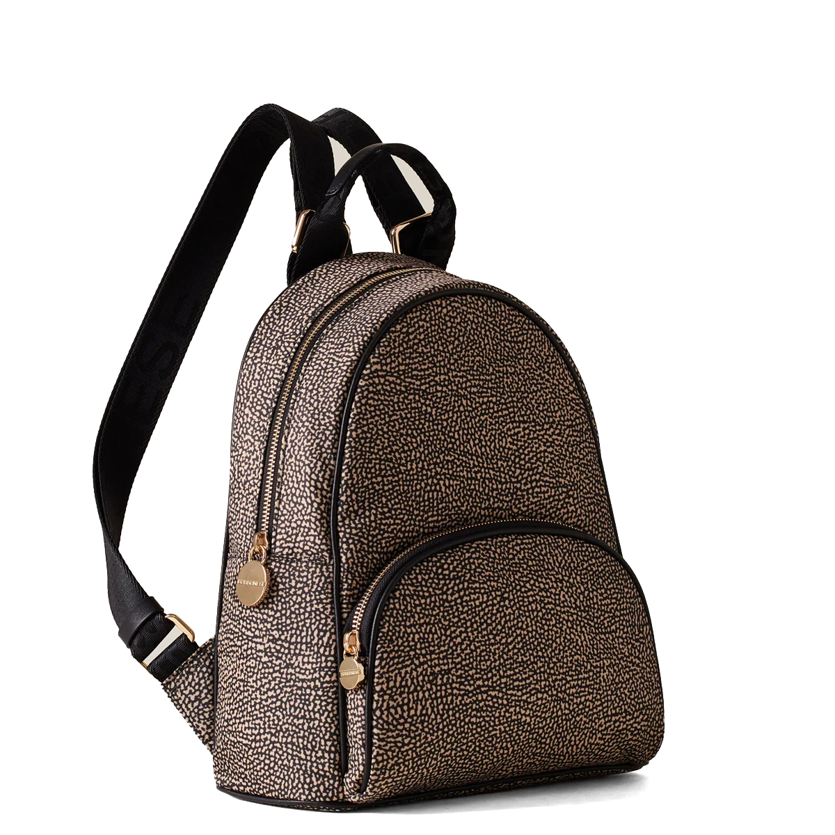 Borbonese Zaino Medium OP Naturale Nero - 2 Borbonese Zaino Medium OP Naturale Nero - 2