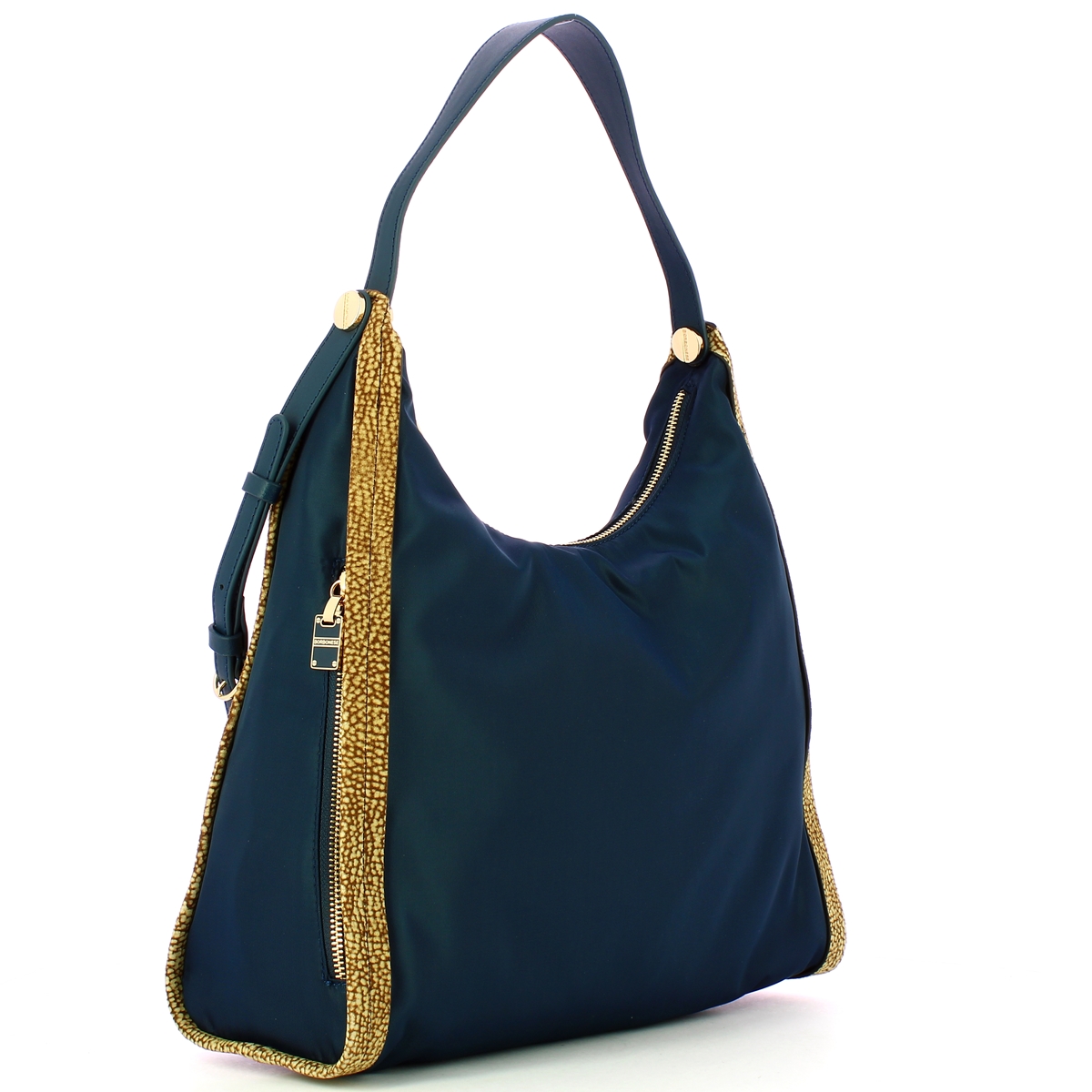 Borbonese Hobo New Orbit Medium Blu Prussia Op Naturale - 2 Borbonese Hobo New Orbit Medium Blu Prussia Op Naturale - 2