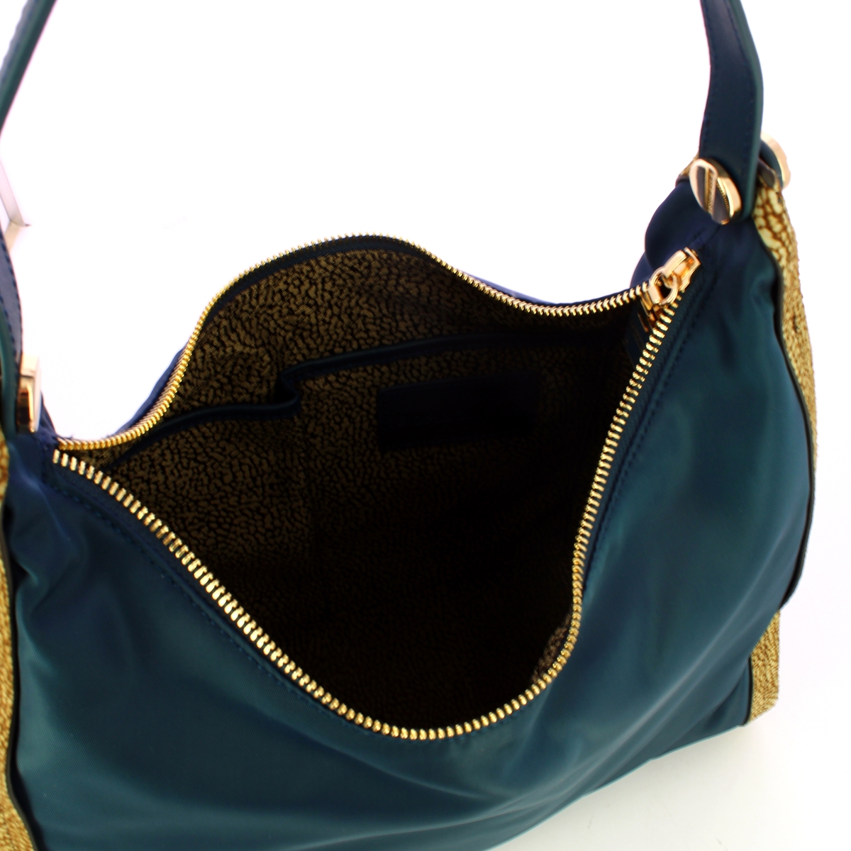 Borbonese Hobo New Orbit Medium Blu Prussia Op Naturale - 4 Borbonese Hobo New Orbit Medium Blu Prussia Op Naturale - 4