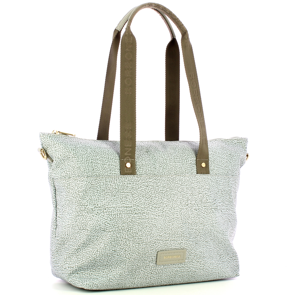 Borbonese Borsa Shopping Large Grigio Chiaro Grigio - 2 Borbonese Borsa Shopping Large Grigio Chiaro Grigio - 2