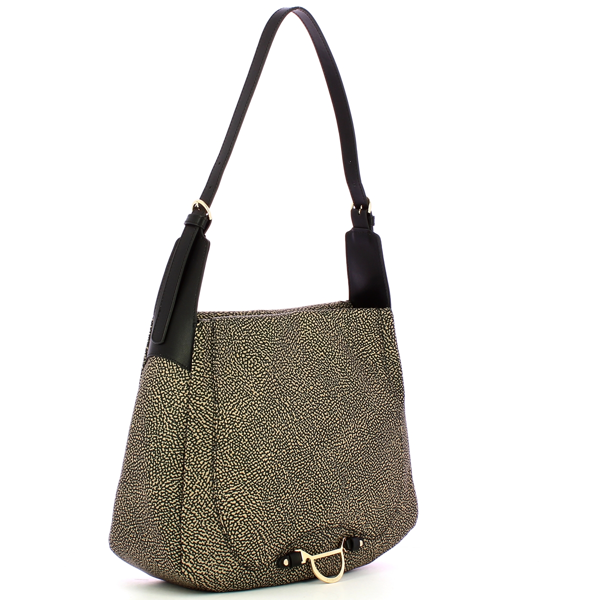 Borbonese Borsa a spalla Hobo M Op Naturale Nero - 2 Borbonese Borsa a spalla Hobo M Op Naturale Nero - 2