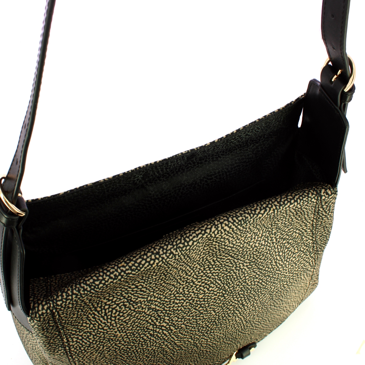Borbonese Borsa a spalla Hobo M Op Naturale Nero - 4 Borbonese Borsa a spalla Hobo M Op Naturale Nero - 4