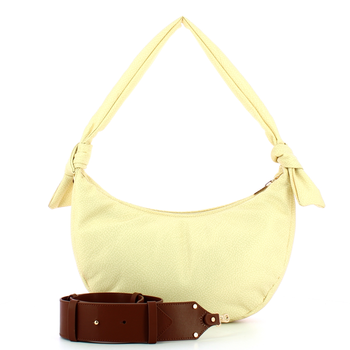 Borbonese Hobo Lover Medium Camomilla Cuoio - 4 Borbonese Hobo Lover Medium Camomilla Cuoio - 4