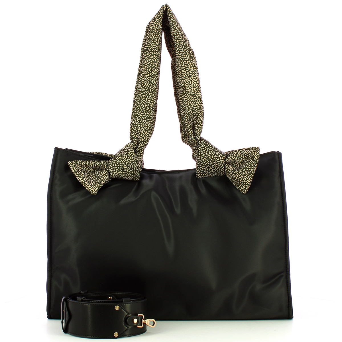 Borbonese Borsa Shopping L Nero OP Naturale - 4 Borbonese Borsa Shopping L Nero OP Naturale - 4