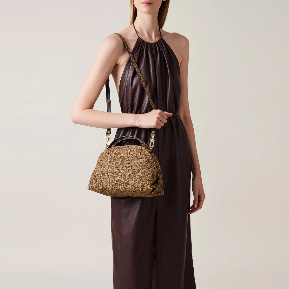 Borbonese Borsa a mano Sexy Bag Small in camoscio OP Naturale - 6