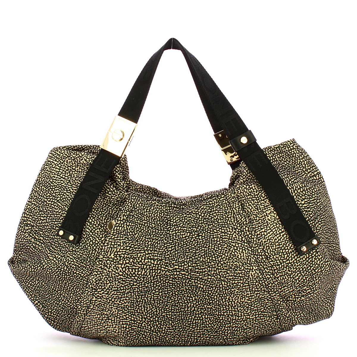 Borbonese Borsa a mano Medium OP Naturale Nero - 1 Borbonese Borsa a mano Medium OP Naturale Nero - 1