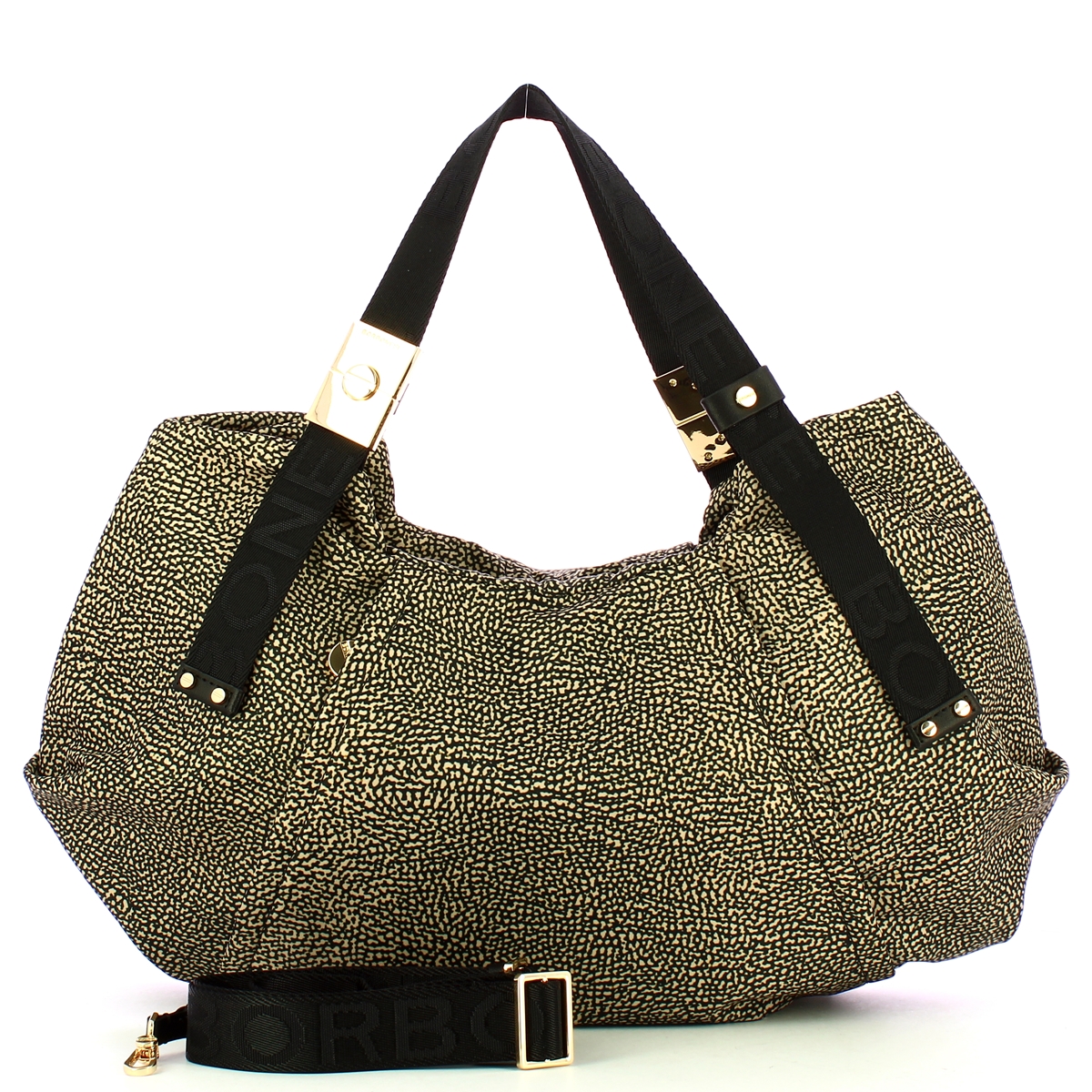 Borbonese Borsa a mano Medium OP Naturale Nero - 4 Borbonese Borsa a mano Medium OP Naturale Nero - 4