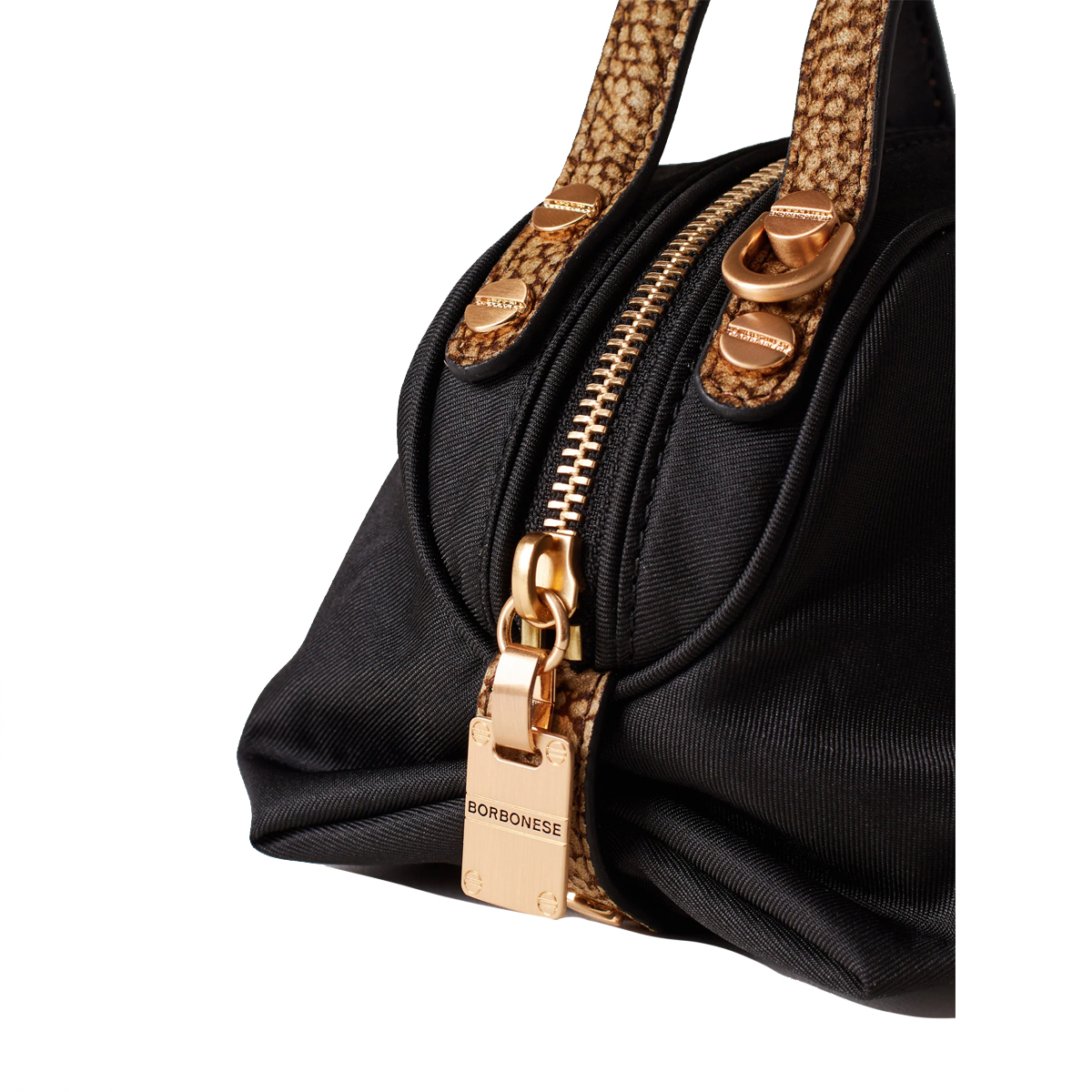 Borbonese Bauletto Sexy Bag Mini Nero OP Naturale - 5 Borbonese Bauletto Sexy Bag Mini Nero OP Naturale - 5